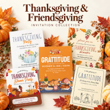 Harvest Thanksgiving & Friendsgiving Invitatations