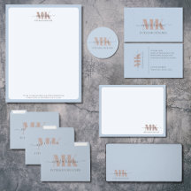 Mocha Mousse Monogram Dusty Blue