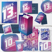 Cool blue gradient background birthday party