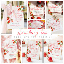 Bow & Strawberries Berry Sweet Baby Shower
