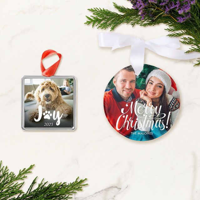 Zazzle’s customizable Christmas ornaments