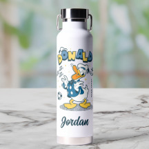 Personalized Name Donald Duck Water Bottle