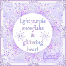 light purple snowflake & glittering heart