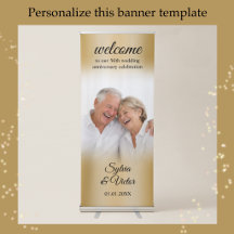 Custom wedding anniversary party welcome sign
