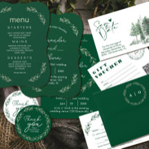 Emerald Green & White Wedding Collection with Bota