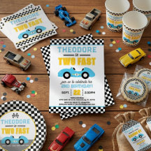Two Fast Race Car 2nd Birthday Party Collection