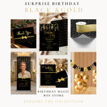 Gold And Black Elegant Surprise Party