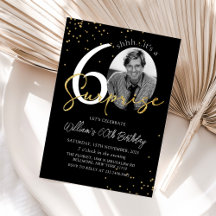 Gold glitter surprise birthday party