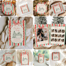 Vintage Stripe Bow Christmas