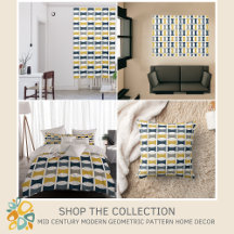 Mid Century Modern Geometric Pattern Home Decor
