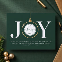 Green JOY Ornament Corporate Holiday