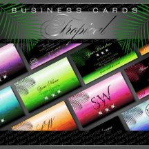 Business Cards Palm Leaves Tropical Style