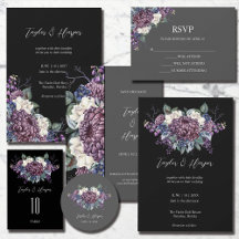 Dark Aesthetic Goth Wedding Floral Purple Bouquet