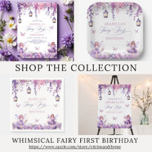 Lilac Floral Fairy First 1st Birthday Party