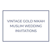 Vintage Baroque Gold Script Frame Muslim Wedding