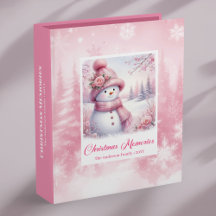 Cute pink snowman winter Christmas Album #67S