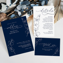 Elegant Eucalyptus Springs Navy Blue Wedding