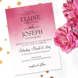 Pink Ombre Wedding Invitations 
