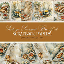 Vintage Summer Breakfast Scrapbook Papers