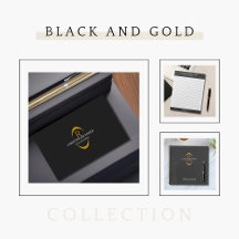 Modern Black and Gold Monogram