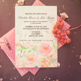 Rose Garden Floral Wedding Invitations