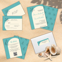 Minimalist Beach Wedding Invitation Suite