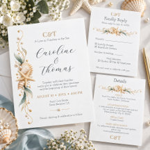 Champagne Seashell Seaside Coastal Wedding Suite