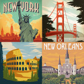 Vintage travel poster designs