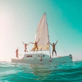 Celebrating a bachelor party in a yacht