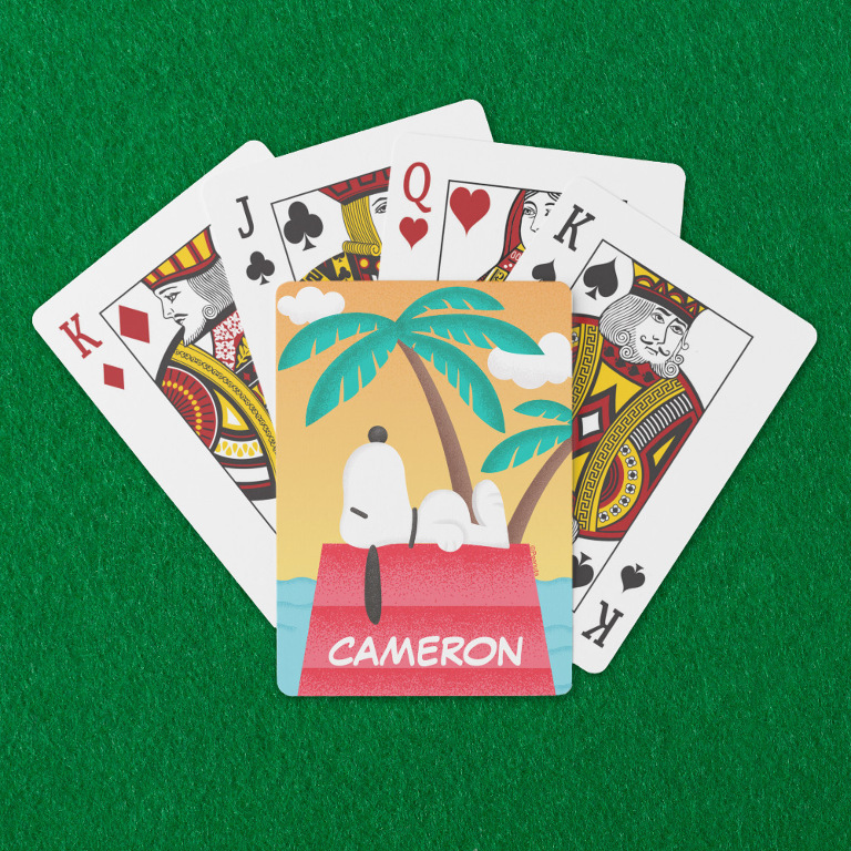 Snoopy Tropical Deco Custom Playing Cards