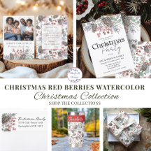 Christmas Botancial Watercolor Pattern 