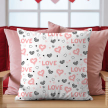 Modern pink and black hearts Valentine's Day 100H