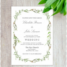 Greenery Botanical Wedding Invitations 