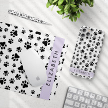 Black Paws Pattern, Purple - Home Decor Collection