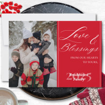 Custom Family Photo Modern Elegant Holiday Cards