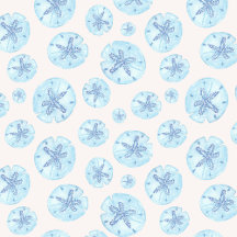 Aqua Blue Sand Dollar on Ivory