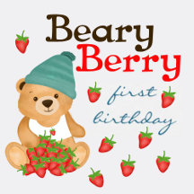 Beary Berry First Birthday Strawberries Cub