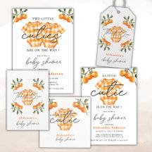 A Little Cutie Orange Bodysuit Baby Shower