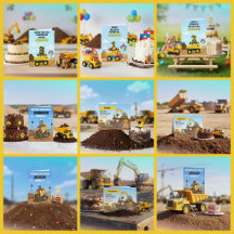 Construction Zone Birthday Cards for Kids