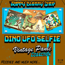 Dino UFO Selfie: Vintage Panic