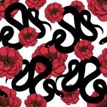 Snakes and red peonies