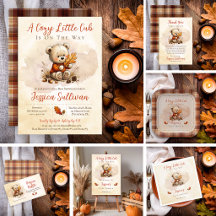 Cozy Little Cub Fall Teddy Bear Baby Shower
