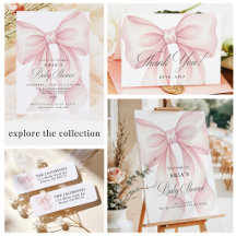 Pink Bow Baby Shower, Coquette Girl Baby Shower
