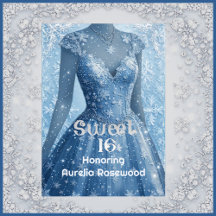 Sweet 16 Ice Blue Frost Fairytale Winter Snow 