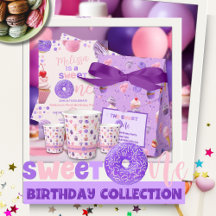 Cute Pink Purple Sweet One Girls Birthday 