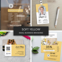 Soft Yellow Small Business Branding