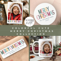 Cute and Colorful Merry Christmas Retro Typography