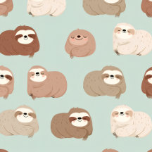 Personalized Pastel Adorable Sloth Pattern