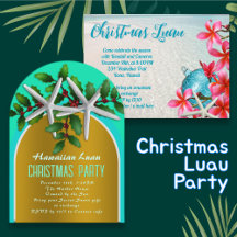 Hawaiian Christmas Party Invitations 