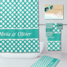 Turquoise Bathroom | Polka Dots